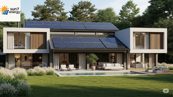 Como a Tecnologia Está Revolucionando a Energia Solar 3 Como a Tecnologia Está Revolucionando: Casa com telhado coberto por telhas solares integradas