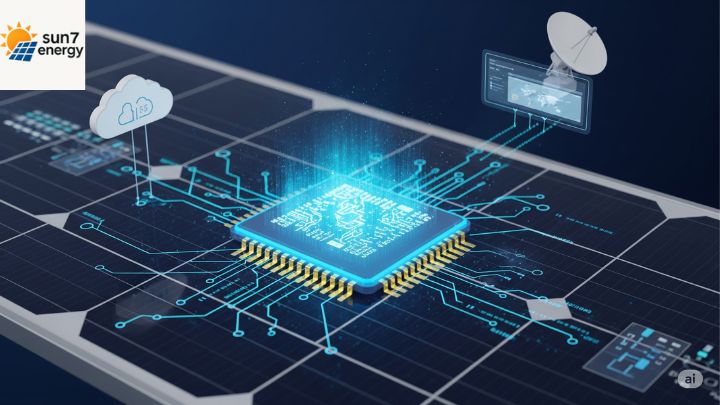 Painel solar com chip digital, conectado a rede via nuvem e satélite
