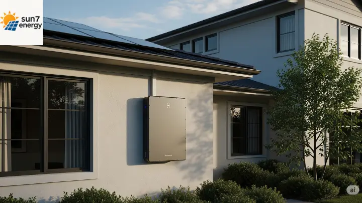 Bateria solar compacta instalada em uma residência