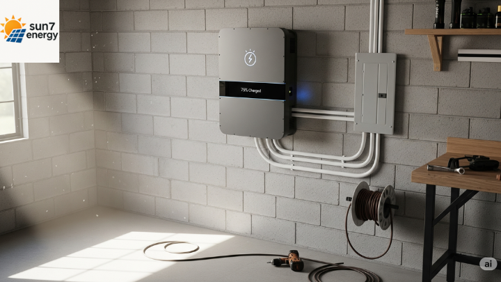 Instalação de uma bateria solar em uma residência