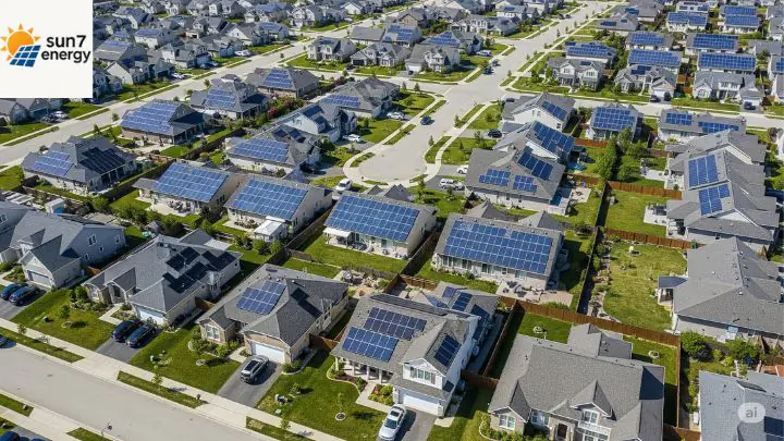 Quanto Você Realmente Economiza com Energia Solar? 2 Imagem aérea de uma instalação solar residencial de grande porte